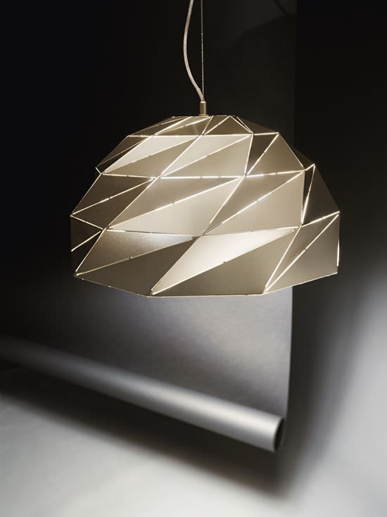 Metal dome chandelier Gold color