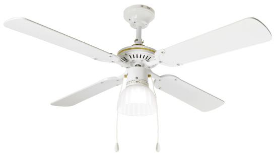 White metal ceiling fan