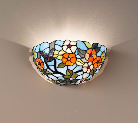 Tiffany aplique de pared con flores