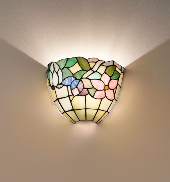 Tiffany Amber and Flower Wall Light