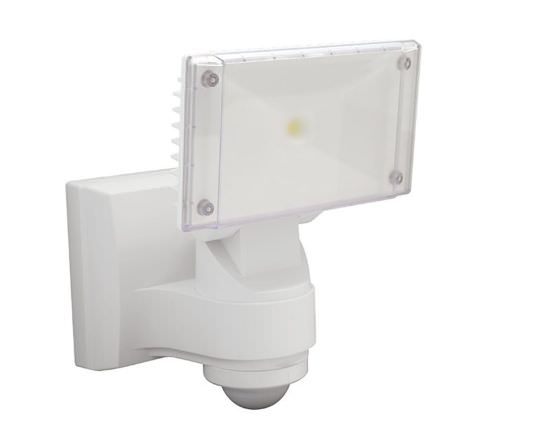 Motion detector with LED headlight