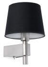 Wandleuchte MPC 29975 Wandlampenraum mit Metallkörper und Lampenschirm aus schwarzem Stoff Benötigt 1 Glühbirne E27 20 W nicht im Lieferumfang enthalten kann LED-Glühbirne montieren Ideal für Schlafzimmer oder Hotels