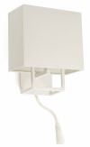 VESPER WHITE WALL LAMP WITH READER LED 1 X E14 20W