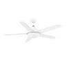 Ceiling fan with Mpcshop OVNI light White steel body with 5 MDF blades Requires 2 E27 attachment lights not included Diameter 132 cm 3 speeds of rotation Remote control included Reversible direction of rotation Chandelier with blades