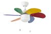 Palao 33179 Ceiling Fan With Light Mpcshop with 6 Coloured Blades Diameter 81 Cm Suitable For Rooms up to 13m2 3 adjustable Speeds Operated By Pull Chain