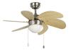 Ceiling Fan With Light Mpcshop Palao 33183 Diameter 81 cm Suitable For Rooms up to 13 m2 Steel motor Wooden blades 3 adjustable speeds Operated By Pull Chain Reverse function