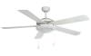 Ceiling fan with central light MANILA Made of steel and translucent glass diffuser Off-white and maple reversible MDF blades Works with chain 3 adjustable speeds and reverse function Big rooms fan