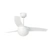 Ceiling Fan with Light and Remote control Mpcshop Easy 33415 White Ceiling Fan 3 white Blades in Abs Diameter 105 cm 3 adjustable speeds 2 Bulbs x E27 15W not included Easy installation