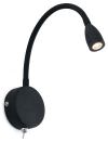 MPC 41020 Wandleuchte schwarz mit flexiblem Arm und 3 W LED-Licht inklusive Lampe aus Metall und Aluminium Maße 6x20x20x20 cm Ideal zur Beleuchtung von Leseflächen