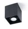 Deckenleuchte MPC 63271 Deckenleuchte aus schwarzem Aluminium Einfaches und elegantes Design, das 1 Glühbirne GU10 50W nicht im Lieferumfang enthalten ist, kann LED-Lampen montieren Größe 8,5x8,5x9,5 cm