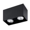 Deckenleuchte MPC 63273 Deckenleuchte aus schwarzem Aluminium Doppelte Beleuchtung, die 2 Glühbirnen benötigt GU10 50 W nicht im Lieferumfang enthalten, kann LED-Lampen montieren Größe 16,5x8x9,5 cm