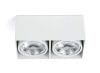 Deckenleuchte MPC 63276 Deckenleuchte aus Weißaluminium Doppelte Beleuchtung, die 2 Glühbirnen AR111 100 W nicht im Lieferumfang enthalten ist, kann LED-Lampen montieren Größe 27x13,5x12 cm