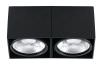 Deckenleuchte MPC 63277 Deckenleuchte aus schwarzem Aluminium Doppelbeleuchtung, die 2 Glühbirnen AR111 100 W nicht im Lieferumfang enthalten ist, kann LED-Lampen Größe 27x13,5x12 cm montieren.