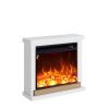 Fuego Anna Blanco Ist Ein Raffinierter Boden- Und Wandkamin Mit Weiem Rahmen Und Schwarzem 1500-w-elektrobrenner. Ausgestattet Mit Einem Realistischen Led-flammeneffekt Und Einer Fernbedienung, Passt Das Mdf-holzdesign Perfekt In Jede Ecke Des Hauses.
