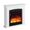 Innovativ und stilvoll fgt sich der Kamin FUEGO MONICA BLANCO in jede Umgebung ein. Sein raffiniertes Design mit weier, mehrschichtiger Ablageflche zeichnet sich durch eine elegante, gewlbte Mitte, schlanke Sulen und einen Rahmen mit sanft abgerundet