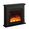 Fuego Monica Wenghe Electric Fireplace Combines Modernity And Tradition. With a Wenge Finish, It Features An Arched Panel, Tuscan Columns And Carved Details. The Led Flame Effect Is Realistic. It Adapts To Any Space. Remote Control Included.
