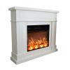 Electric white floor standing fireplace model Roberta