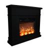 Fuego Roberta Negro Electric Fireplace: Elegant Design With Black Mdf Frame And Ultra-realistic 1500w Flame. Equipped With Remote Control, It Fits Perfectly In Any Environment, Home, Office Or Business.