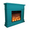 The Fuego Roberta Turquesa Electric Fireplace Sports a Turquoise Blue Badge. Its Modern Line Integrates Perfectly Into Any Space, Homes To Offices. Remote Control For Complete Operation, It Offers a Powerful Hearth And Led Flame Effect.