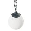 Orione outdoor suspension lamp in die-cast aluminium anthracite colour with opal sphere diameter 25 cm Height 97 cm Protection IP43 Lamp fitting E27 Applique suitable for halogen, fluorescent or LED bulbs Made in Italy