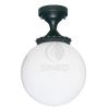 Garden ceiling lamp Orione Lamp with body in die-cast aluminium anthracite colour and opal sphere 25 cm Height 38.5 cm Protection IP43 Suitable for halogen, fluorescent or LED bulbs Made in Italy