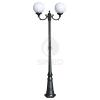 Outdoor lamp with 2 lights Orione Height 212 cm Lamp for driveway and garden with Body in die-cast Aluminium Anthracite colour Opal spheres diameter 25 cm Protection IP43 Connection E27 for halogen, fluorescent or LED bulbs Product Made in Italy