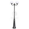 Garden lamp with 2 lights Orione Height 270 cm Outdoor lamp with body in die-cast aluminium anthracite colour with 2 opal spheres diameter 25 cm Protection IP43 Connection E27 for halogen, fluorescent or LED bulbs Product Made in Italy