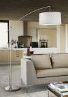Floor lamp Perenz 5602 Floor lamp with polished chrome metal frame and lampshade in light-coloured fabric Size H. 200X190 cm Requires 2 bulbs with E27 socket from Max.60W not included