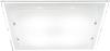 Lampada plafoniera Perenz 5746 Plafoniera da soffitto realizzata in vetro di colore bianco Misure 50x50 cm Altezza 7.5 cm Richiede 4 lampadine con attacco E27 da Max. 40W non incluse