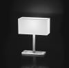 Perenz 5884 CR Abat Jour lampe de table avec cadre chromé brossé et abat-jour en PVC blanc Dimensions 25x39 cm Nécessite 1 ampoule avec douille E14 40 W non incluse