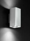 Applique LED in alluminio colore cromo spazzolato Perenz 6122CR Lampada da parete per interni ed esterni IP54 Dimensioni 7.5x10 cm Altezza 16 cm Monta LED 2x7W 677Lm 3000K