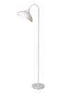 Perenz 6260B Lampe à tige blanche Métal et caoutchouc lampe sur pied avec partie supérieure réglable Hauteur 180 cm Douille E27 adaptée pour 1 ampoule de 60W maximum non incluse