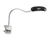 Table lamp LED with flexible clamp Made of white plastic Diffuser black Includes LED 5W 480lm 5000K Height 40 cm Depth 40 cm Touch mode switch Perenz 6314N
