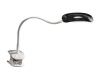 Lmpara de sobremesa LED con pinza flexible De plstico blanco Difusor negro Incluye LED 5W 480lm 5000K Altura 40 cm Profundidad 40 cm Interruptor modo tctil Perenz 6314N