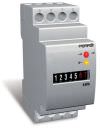 CONTAOR 12-36 VDC 2 DIN Power supply 12-36V DC < 10VA Recording capacity 99.999,99 Accuracy class 1 reading accuracy 1/10h (6min) Module 2 DIN Dimensions (WxDxH) 35 x 63 x 85 Modular electromechanical hour meter Perry