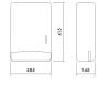 Dispensador de toallas de papel Perry 1DC DC009 para instalación en pared Desmontaje manual Capacidad aprox. 600 unidades Dimensiones (An x Pr x Al) 285 x 145 x 415 mm