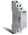 Flush-mounted electromechanical pulse relay 24V AC 50/60 Hz Contacts 16 A / 250 V AC Sequential operation - mechanical Contacts available: 2 contacts 2 sequences DIN rail installation On-board control button Perry-1RI0224AC-M