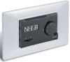 Perry 1TI TE313 MC recessed electronic thermostat MODULO series EST/OFF/INV control LED relay status indication including 3 front panels white anthracite grey Electronic thermostat with Winter-Off-Summer control and night setback input