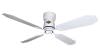 Big fan with light opaque white ceiling made in Italy Anodized aluminum motor cover, metal body, 4 blades aluminum inverter motor integrated low power and remote control included Diameter 152 cm WARRANTED 15 YEARS