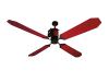 Red ceiling fan without light 100% MADE IN ITALY, 4 blades in Aluminium, Motor body in anodised Aluminium and Steel with integrated inverter to guarantee maximum performance with minimum consumption. Diameter 132 com GUARANTEED 15 YEARS