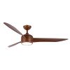 Brown ceiling fan with DC motor model RAHU 3-blade steel body in ABS and acrylic diffuser 5 speeds and 18W LEDs controlled by remote control included. Summer/Winter function Suitable for large rooms such as living rooms or bedrooms.