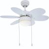 Ceiling fan 6 blades two-tone White-Pine and 1 lamp with E27 Ø76cm 3 Speed brand Sulion Rainbow model Commanded by decorated chains, remote control can be ordered separately. Suitable for small rooms Function summer winter