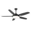 Ceiling fan with dimmable LED light 5 Loaders and 1 LED lamp 18W Ø132 cm 3 Speeds brand Sulion model Jalon Steel body and blades in ABS anthracite grey color Possibility to adjust the temperature of light, warm, neutral or cold