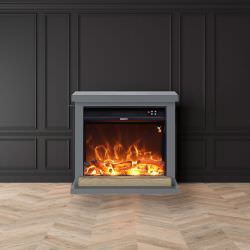 Grey Electric Floor Standing Fireplace