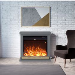 Grey Electric Floor Standing Fireplace
