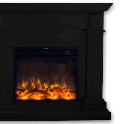 Black Electric Office Fireplace