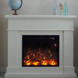 Electric White Fireplace Roberta