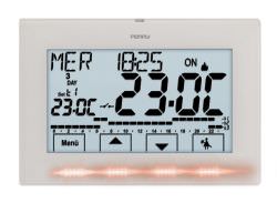 Perry white wall clock thermostat