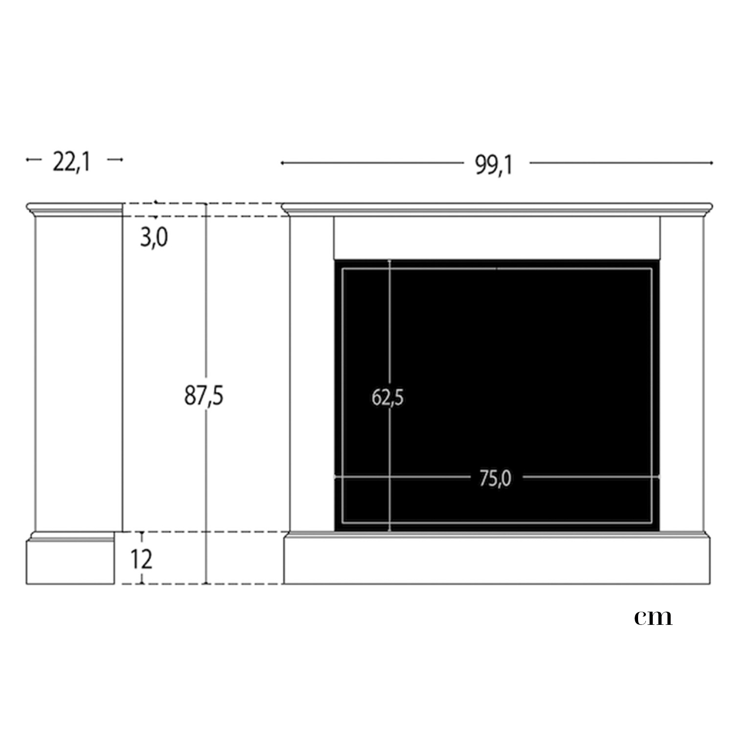Fireplace Frame Camillo Brown