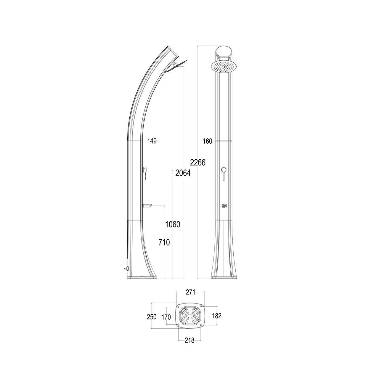 New White Shower Solar Heating 